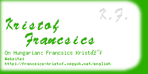 kristof francsics business card